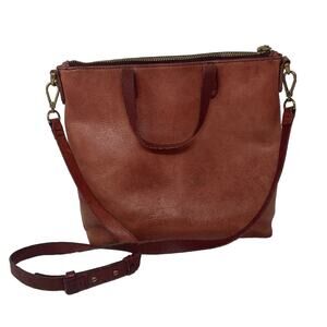 Madewell‎ Mini Transport Tote Brick Red Leather Women's Hobo Purse Handbag